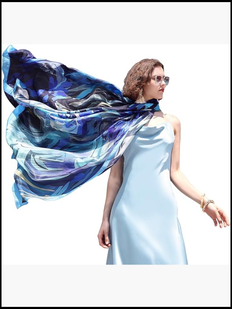 Oversized Silk Pashmina Shawl Wrap Elegant Floral Evening Dress Accessory